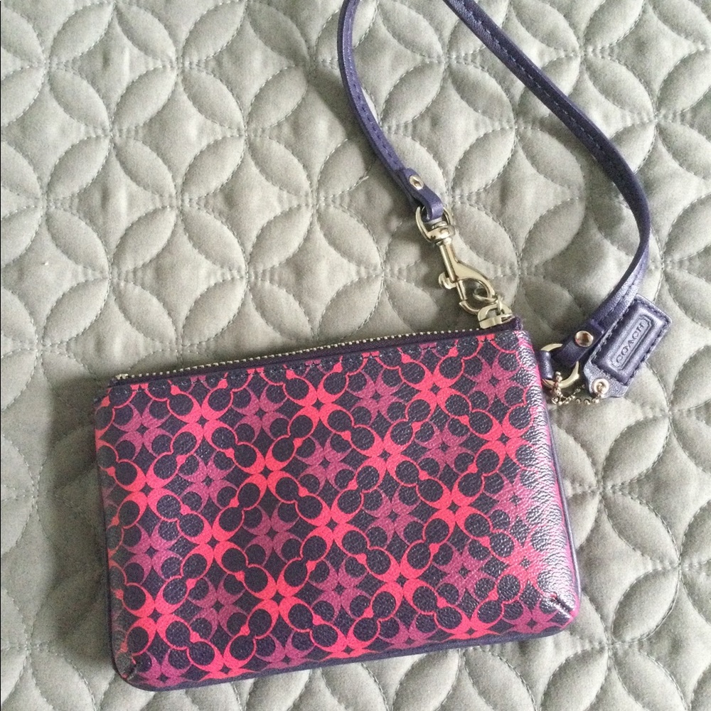 Coach Pink and Purple Wristlet - Picture 2 of 5